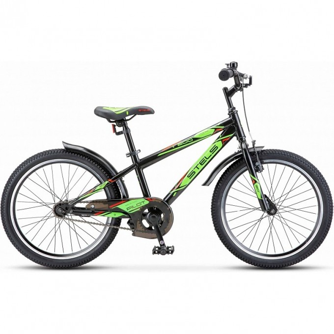 Велосипед STELS 20" Pilot 200 VC Z010 (LU101682) черный/салатовый JU000410142022JU0010942