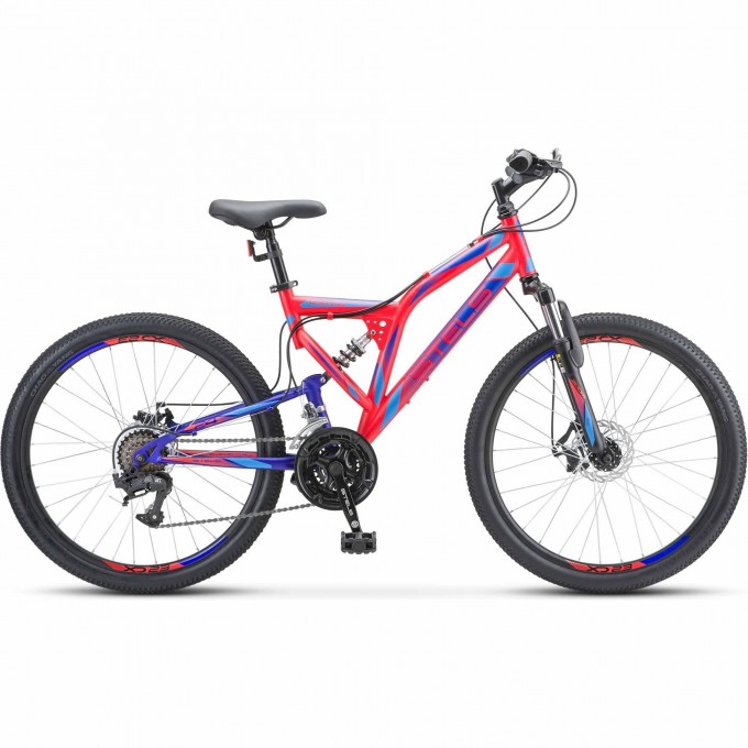 Велосипед STELS Mustang 24" MD V010 красный неоновый/синий (LU095563), рама 16", 2023 JU000406522023JU0002443