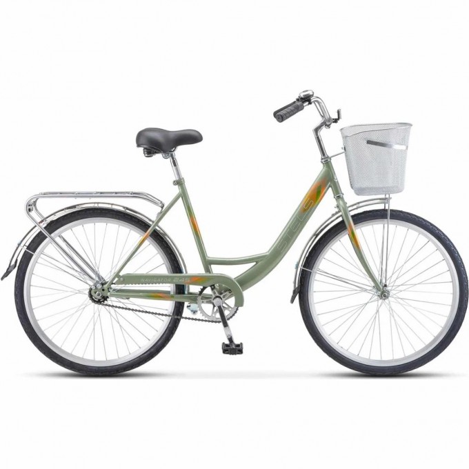 Велосипед STELS Navigator 26" 245 Z010 оливковый (с корзиной) (LU093460) рама 19" JU000410872023JU0008015
