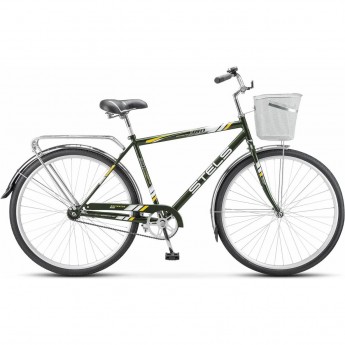 Велосипед STELS Navigator 28" 300 С Z010 (с корзиной) (LU101059) оливковый, 2023
