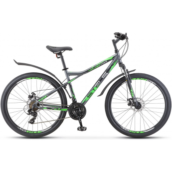 Велосипед STELS Navigator 710 MD V020 антрацитовый/зелёный/чёрный 27.5" (LU093864), рама 18", 2023