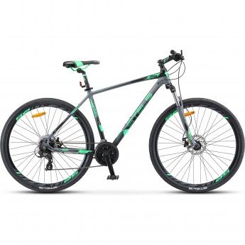 Велосипед STELS Navigator 930 MD V010 антрацитовый/зеленый 29" (LU091698), рама 16,5"